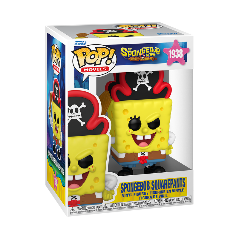 Funko Pop SpongeBob SquarePants Pirate #1938 from The SpongeBob Movie Search for SquarePants, shown inside original Funko packaging.
