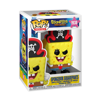 Funko Pop SpongeBob SquarePants Pirate #1938 from The SpongeBob Movie Search for SquarePants, shown inside original Funko packaging.