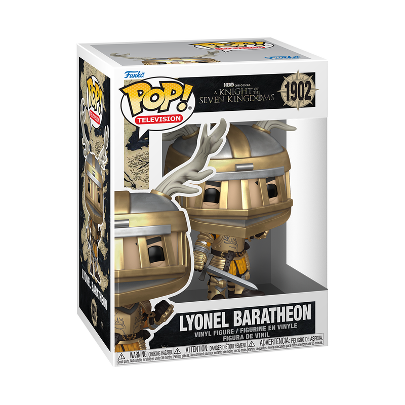 Lyonel Baratheon Funko Pop! #1902 stock photo in-box from Game of Thrones A Knight of the Seven Kingdoms