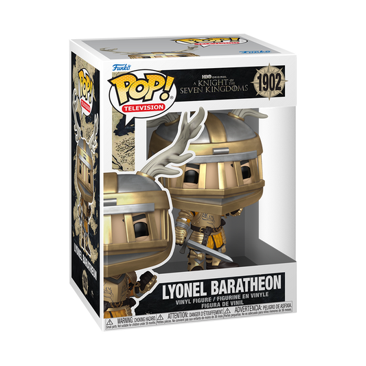 Lyonel Baratheon Funko Pop! #1902 stock photo in-box from Game of Thrones A Knight of the Seven Kingdoms