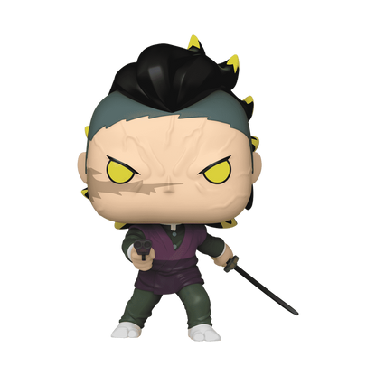 Genya Shinazugawa Demon Slayer Funko Pop Figure Holding Double Barreled Shotgun and Nichirin Wakizashi
