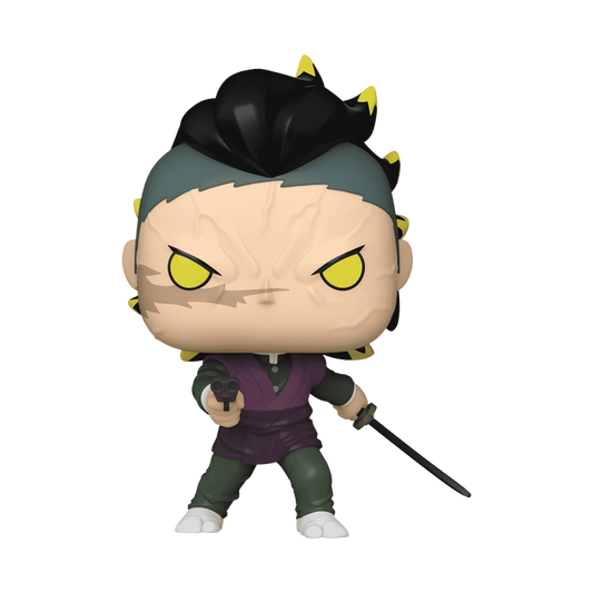 Genya Shinazugawa Demon Slayer Funko Pop Figure Holding Double Barreled Shotgun and Nichirin Wakizashi