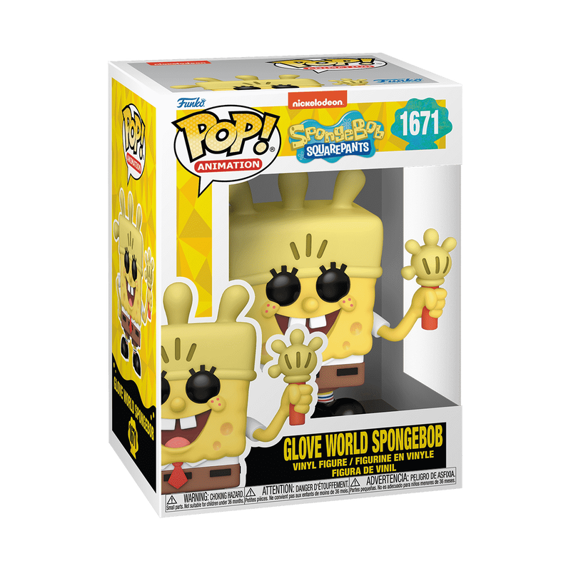 Funko Pop! SpongeBob SquarePants Glove World SpongeBob #1671 Funko Pop box packaging front view