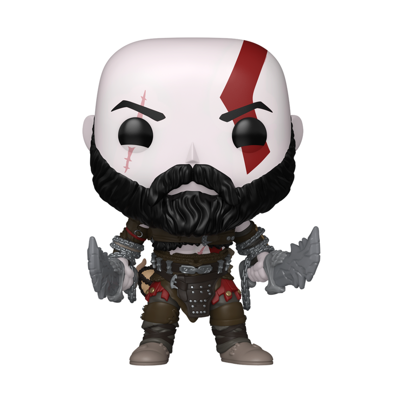 Kratos with Blades Funko Pop! #1285 Exclusive stock photo out-of-box from God of War Ragnarök