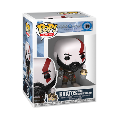 Kratos with Mimir's Head Funko Pop! #1340 stock photo in-box from God of War Ragnarok