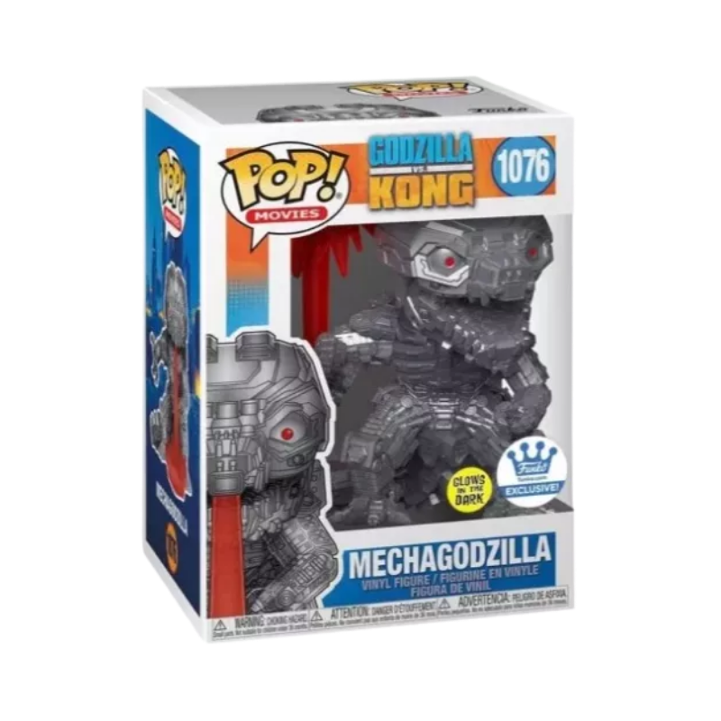 Mechagodzilla Funko Pop! #1076 Exclusive Glow stock photo in-box from Godzilla vs. Kong