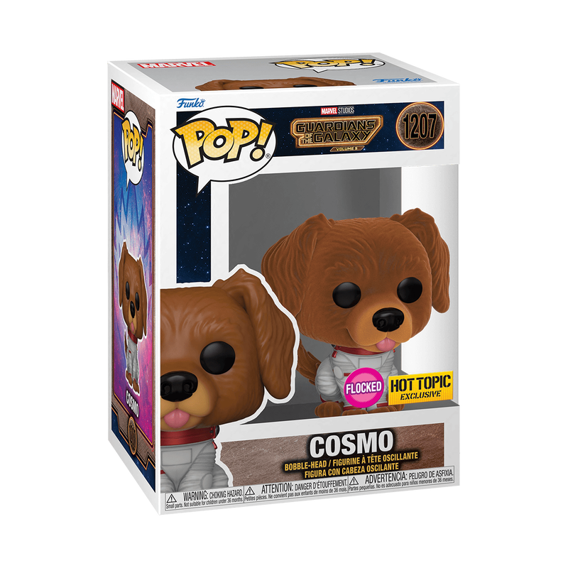 Guardians of the Galaxy Cosmo Flocked Hot Topic Exclusive Funko Pop Packaging