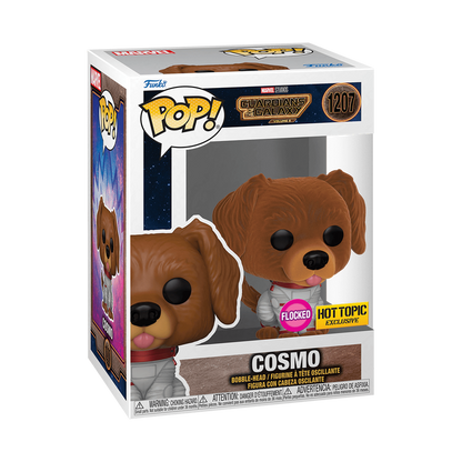 Guardians of the Galaxy Cosmo Flocked Hot Topic Exclusive Funko Pop Packaging