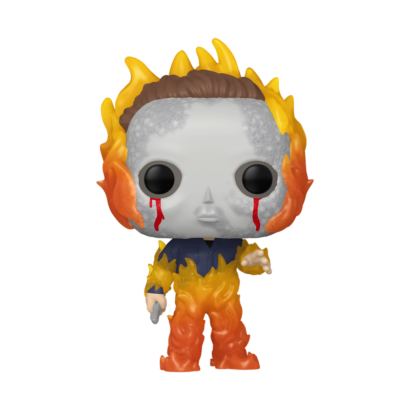 Michael Myers on Fire Funko Pop! #2122 stock photo out-of-box from Halloween II