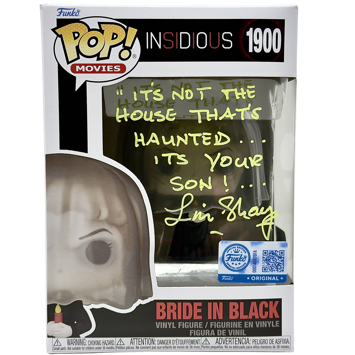Bride in Black Funko Pop! #1900 GameStop Exclusive signed by Lin Shaye front in-box photo
