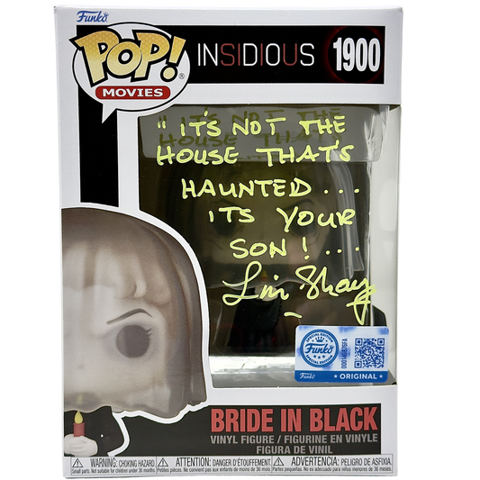 Bride in Black Funko Pop! #1900 GameStop Exclusive signed by Lin Shaye front in-box photo