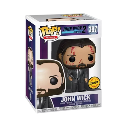 John Wick Funko Pop! #387 Chase stock photo in box figure from John Wick Chapter 2
