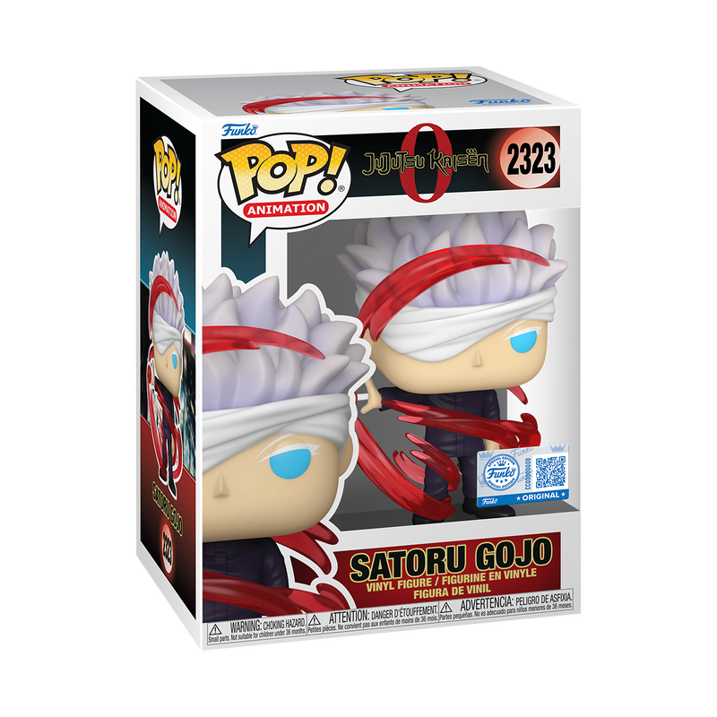 Satoru Gojo Red Energy Funko Pop! #2323 Exclusive stock photo in-box from Jujutsu Kaisen 0