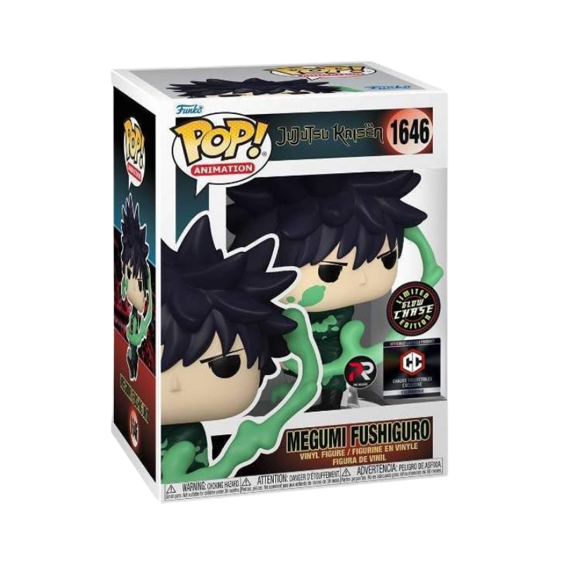 Megumi Fushiguro Funko Pop! #1646 Glow Chase Chalice Collectibles Pre-Release Exclusive stock photo in-box from Jujutsu Kaisen