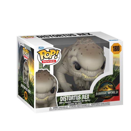 Distortus Rex Funko Pop! #1800 stock photo in-box from Jurassic World: Rebirth