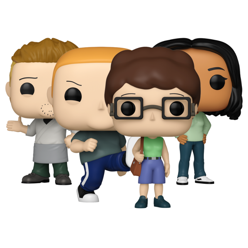 Connie Souphanousinphone Bobby Hill Peggy Hill and Bobby Hill Kicking Funko Pop! #2274 #2275 #2276 #2277 stock photo out-of-box King of the Hill