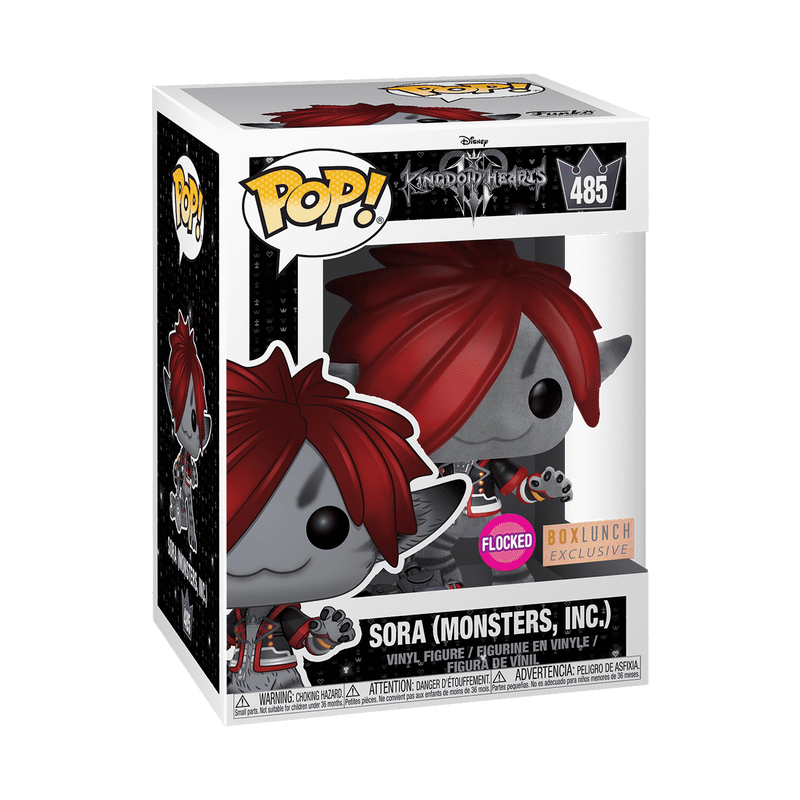 Sora Monsters Inc Funko Pop! #485 Flocked BoxLunch Exclusive stock photo in-box from Kingdom Hearts