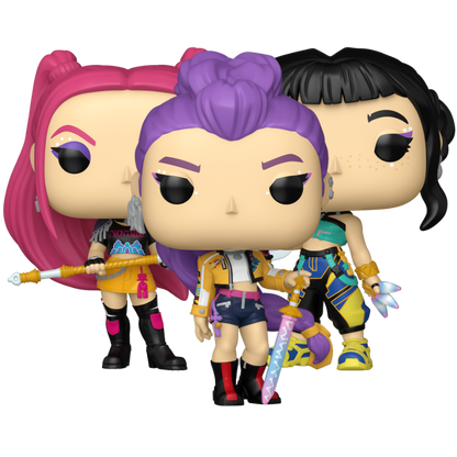 KPop Demon Hunters Girl Trio Set Funko Pop bundle with Zoey #2256 Rumi #2257 and Mira #2258 out of box