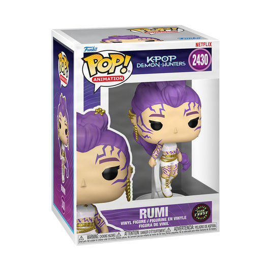 Rumi Funko Pop! #2430 What It Sounds Like Glow Chase stock photo in-box from KPop Demon Hunters