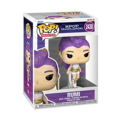 Rumi Funko Pop! #2430 What It Sounds Like stock photo in-box from KPop Demon Hunters