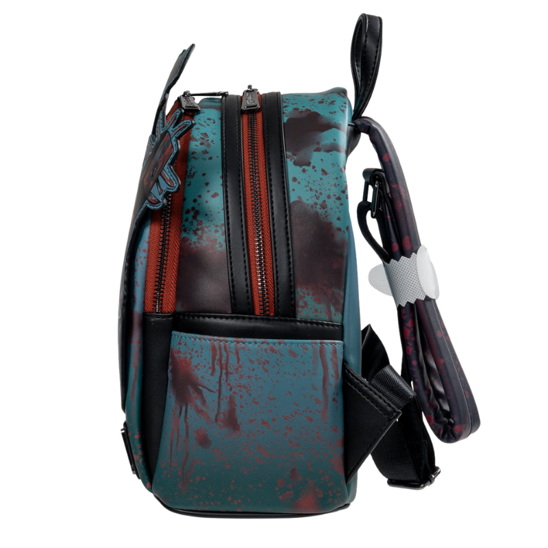 Loungefly Terrifier Art the Clown Blood Splatter Glow-in-the-Dark Mini-Backpack Entertainment Earth Exclusive right side view
