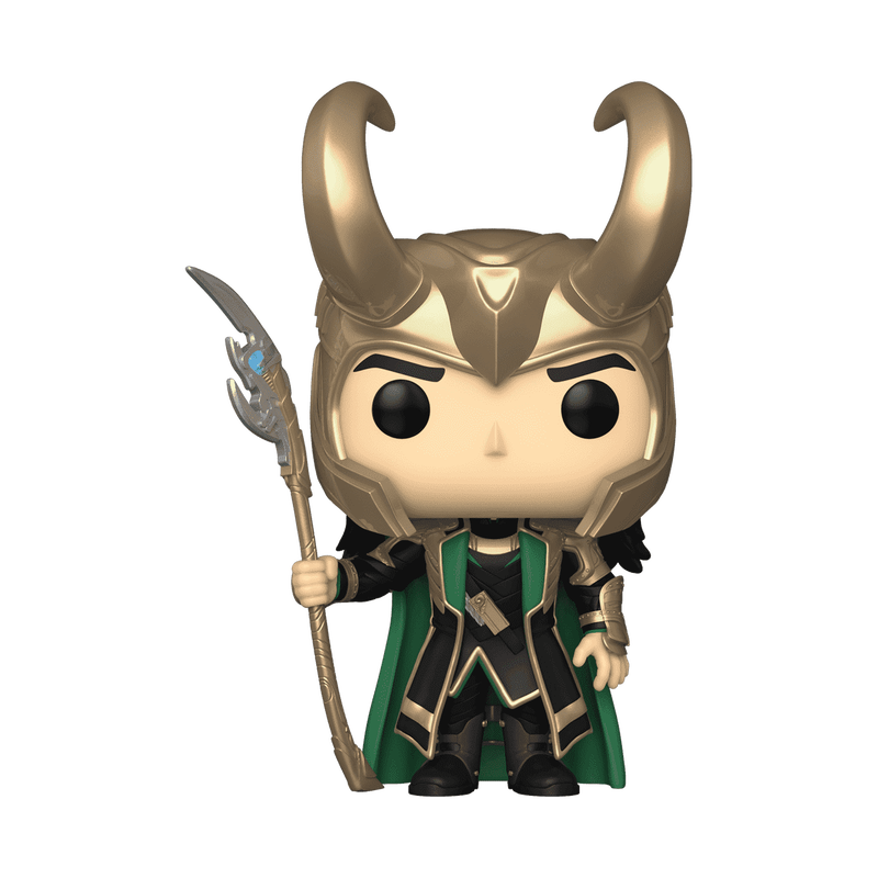 Marvel Avengers Loki with Scepter Entertainment Earth Exclusive Glow in the Dark Funko Pop Figure Holding Scepter