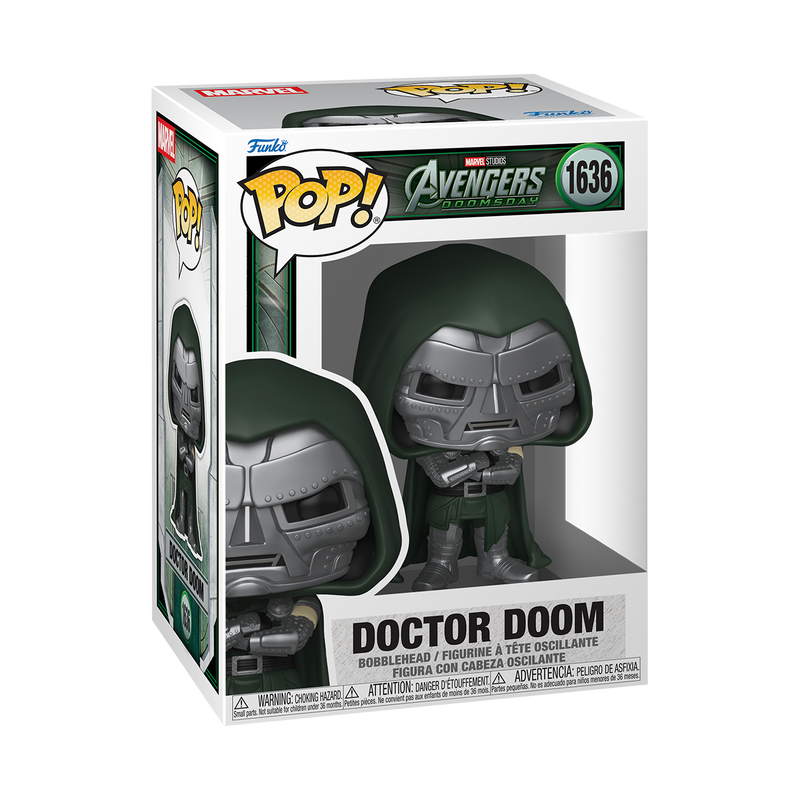 Doctor Doom Funko Pop! #1636 stock photo in-box from Marvel Avengers Doomsday
