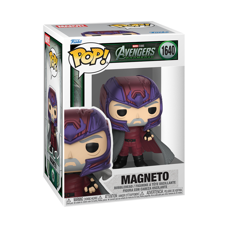 Magneto Funko Pop! #1640 stock photo in-box from Marvel Avengers Doomsday