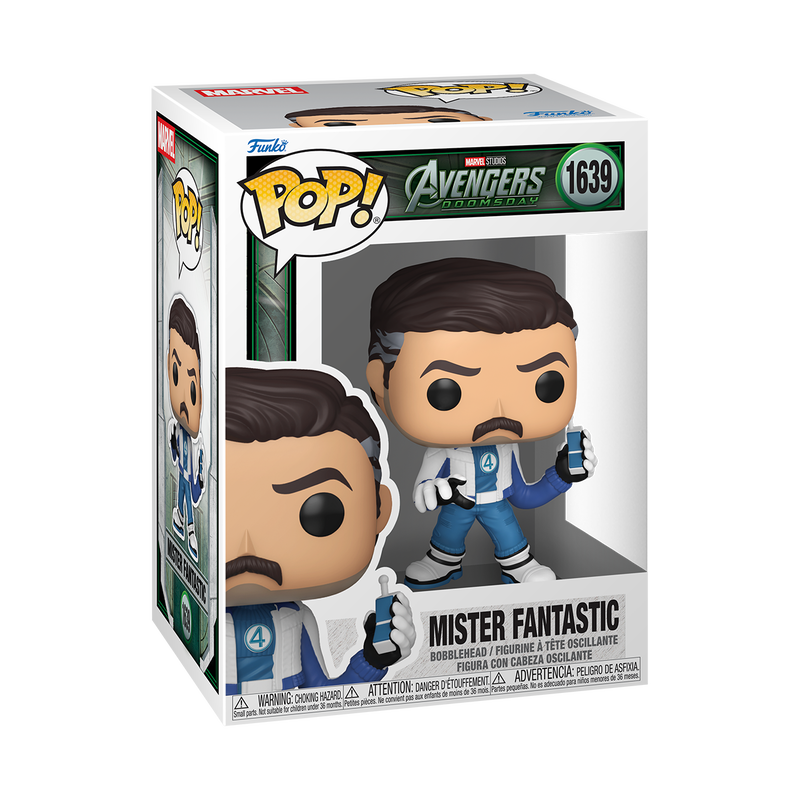 Mister Fantastic Funko Pop! #1639 stock photo in-box from Marvel Avengers Doomsday