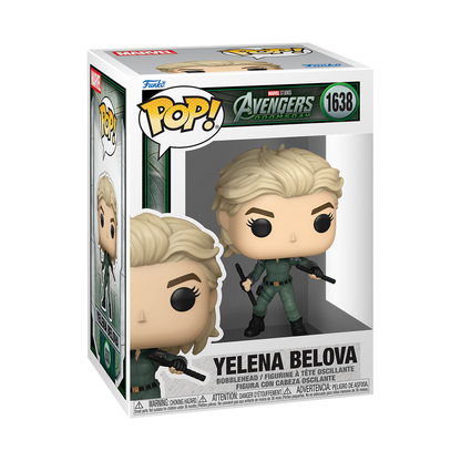 Yelena Belova Funko Pop! #1638 stock photo in-box from Marvel Avengers Doomsday