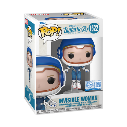 Invisible Woman Space Suit Funko Pop! #1522 Exclusive stock photo in-box from Marvel The Fantastic Four First Steps