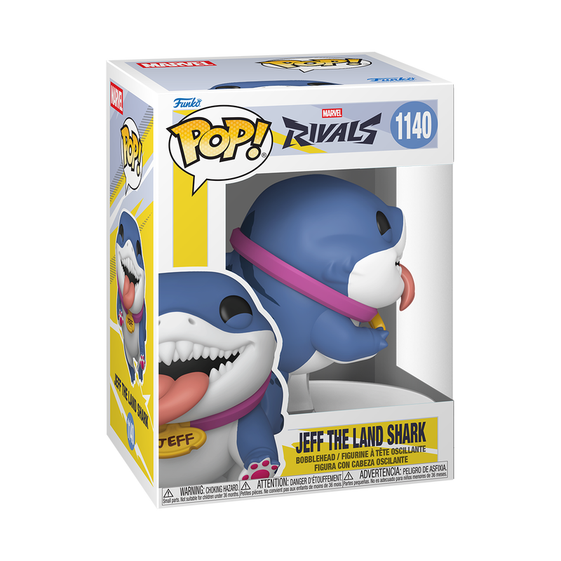 Jeff the Land Shark Funko Pop! #1140 in box packaging from Marvel Rivals