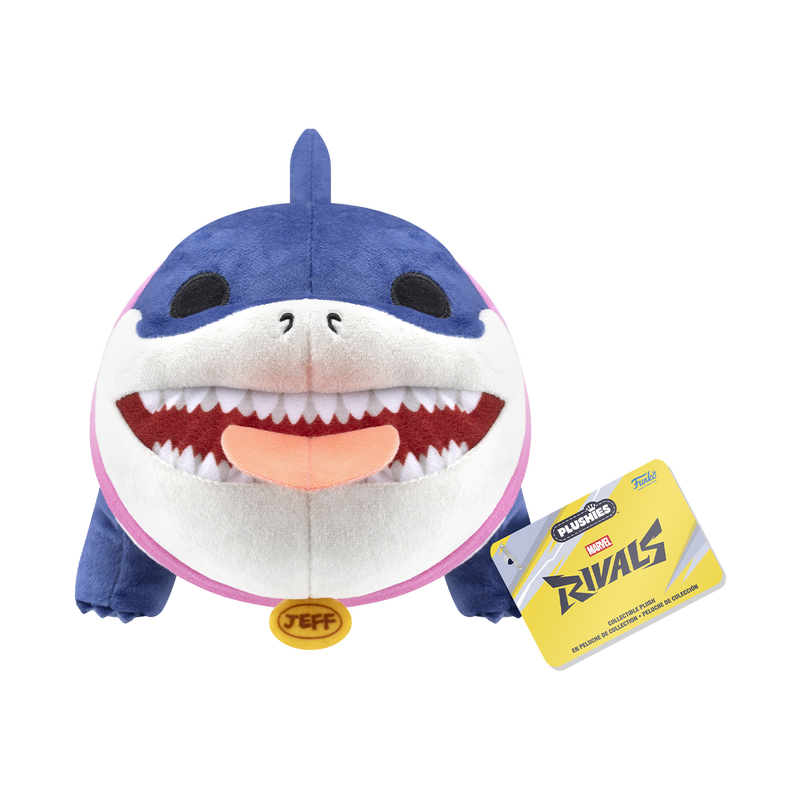 Jeff the Land Shark Funko Pop 7-inch plush out of box from Marvel Rivals