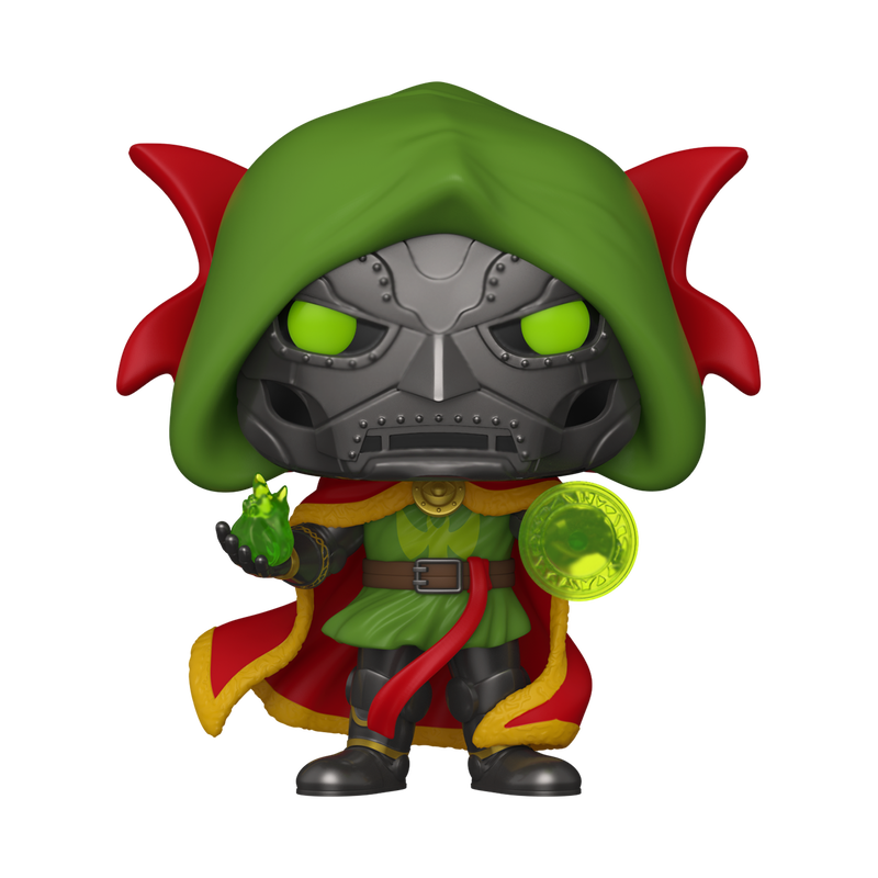 Stock photo of Marvel Funko Pop! Sorcerer Supreme Doom #1631 Funko Exclusive out of box.