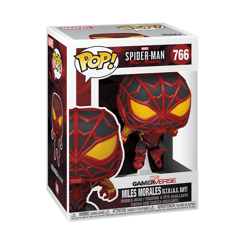 Miles Morales Strike Suit Funko Pop! #766 stock photo in-box from Marvel Spider-Man