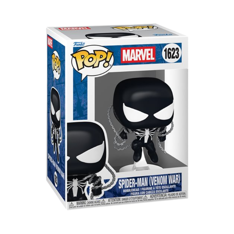 Spider-Man (Venom War) Funko Pop! #1623 stock photo in-box from Marvel Venom Comics