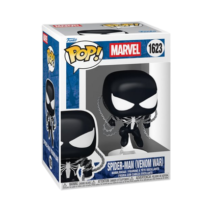 Spider-Man (Venom War) Funko Pop! #1623 stock photo in-box from Marvel Venom Comics
