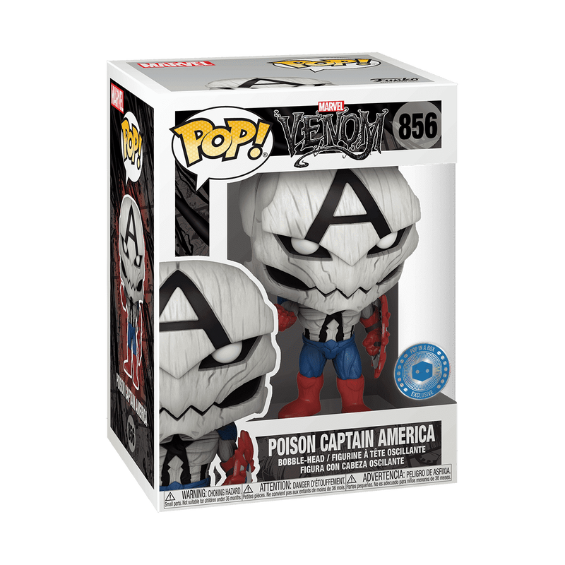 Marvel Venom Poison Captain America Pop in a Box Funko Pop Packaging