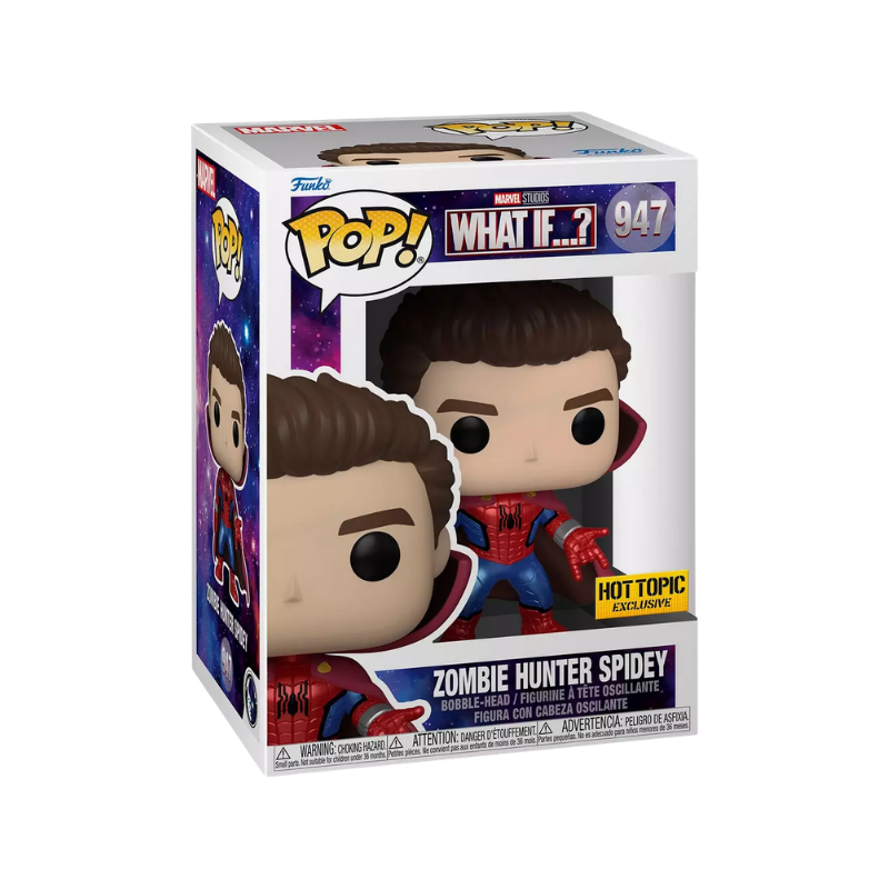 Zombie Hunter Spidey Funko Pop! #947 Hot Topic Exclusive stock photo in-box from Marvel What If...?