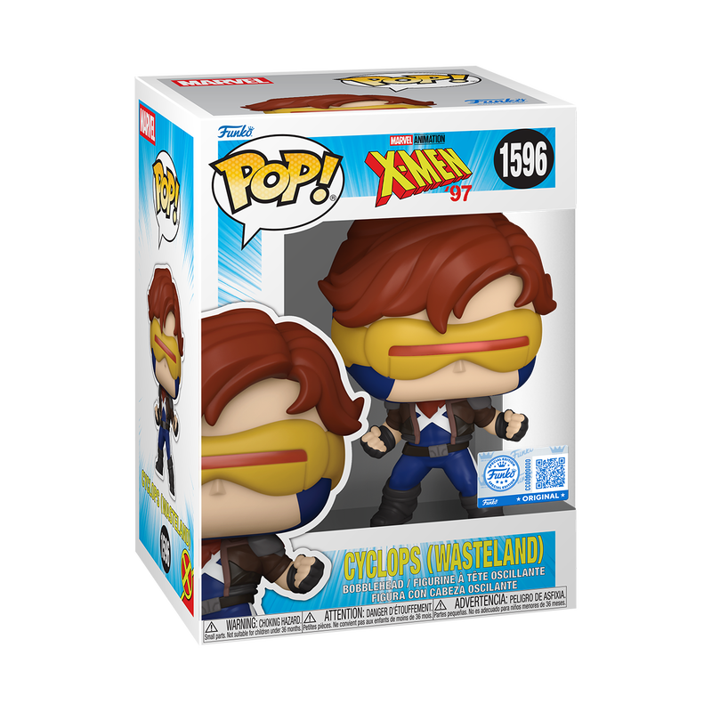 Cyclops Wasteland Funko Pop! #1596 Exclusive stock photo in-box from Marvel X-Men '97