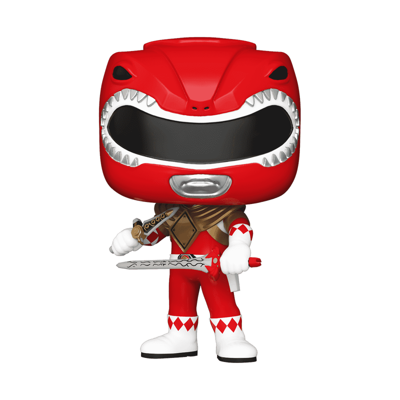 Red Ranger with Dragon Shield, Power Sword and Dragon Dagger Funko Pop! #76 NFT Release 1875 Pcs stock photo out-of-box from Mighty Morphin Power Rangers