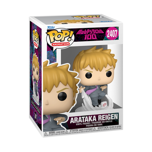 Arataka Reigen Funko Pop! #2407 stock photo in-box from Mob Psycho 100