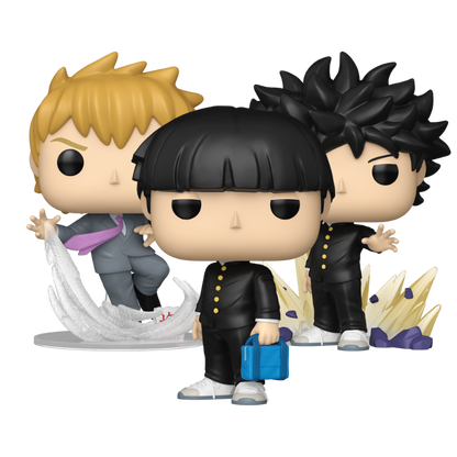 Mob Mob Chase and Arataka Reigen Funko Pop! #2406 #2407 stock photo out-of-box from Mob Psycho 100