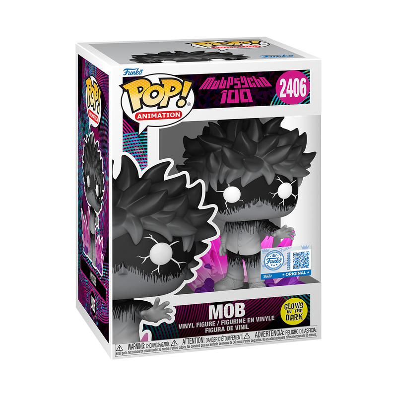 Mob with Aura Glow Exclusive Funko Pop! #2406 stock photo in-box from Mob Psycho 100