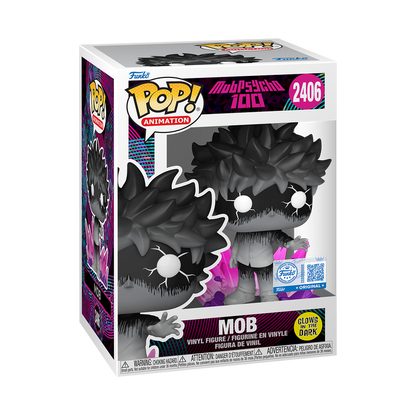 Mob with Aura Glow Exclusive Funko Pop! #2406 stock photo in-box from Mob Psycho 100
