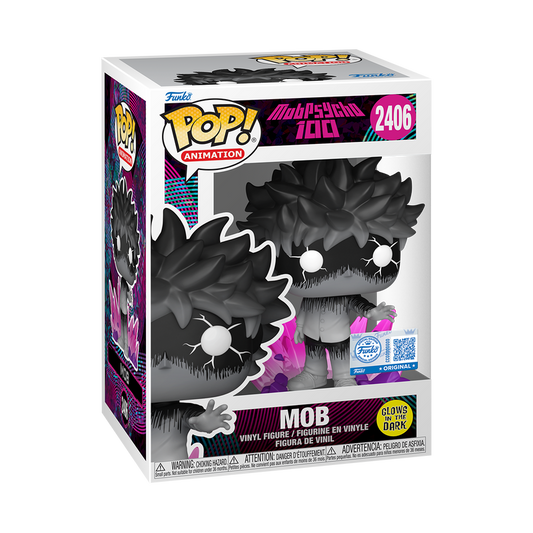 Mob with Aura Glow Exclusive Funko Pop! #2406 stock photo in-box from Mob Psycho 100