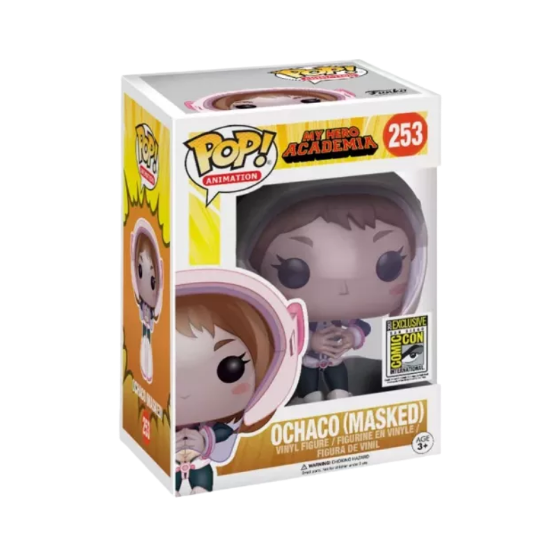 Ochaco Masked Funko Pop! #253 San Diego Comic Con 2017 Official Sticker stock photo in-box from My Hero Academia