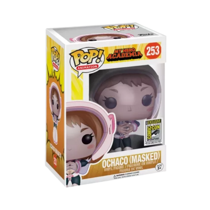 Ochaco Masked Funko Pop! #253 San Diego Comic Con 2017 Official Sticker stock photo in-box from My Hero Academia