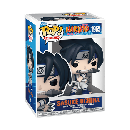 Sasuke Uchiha with Demon Wind Shuriken Funko Pop! #1965 stock photo in-box from Naruto
