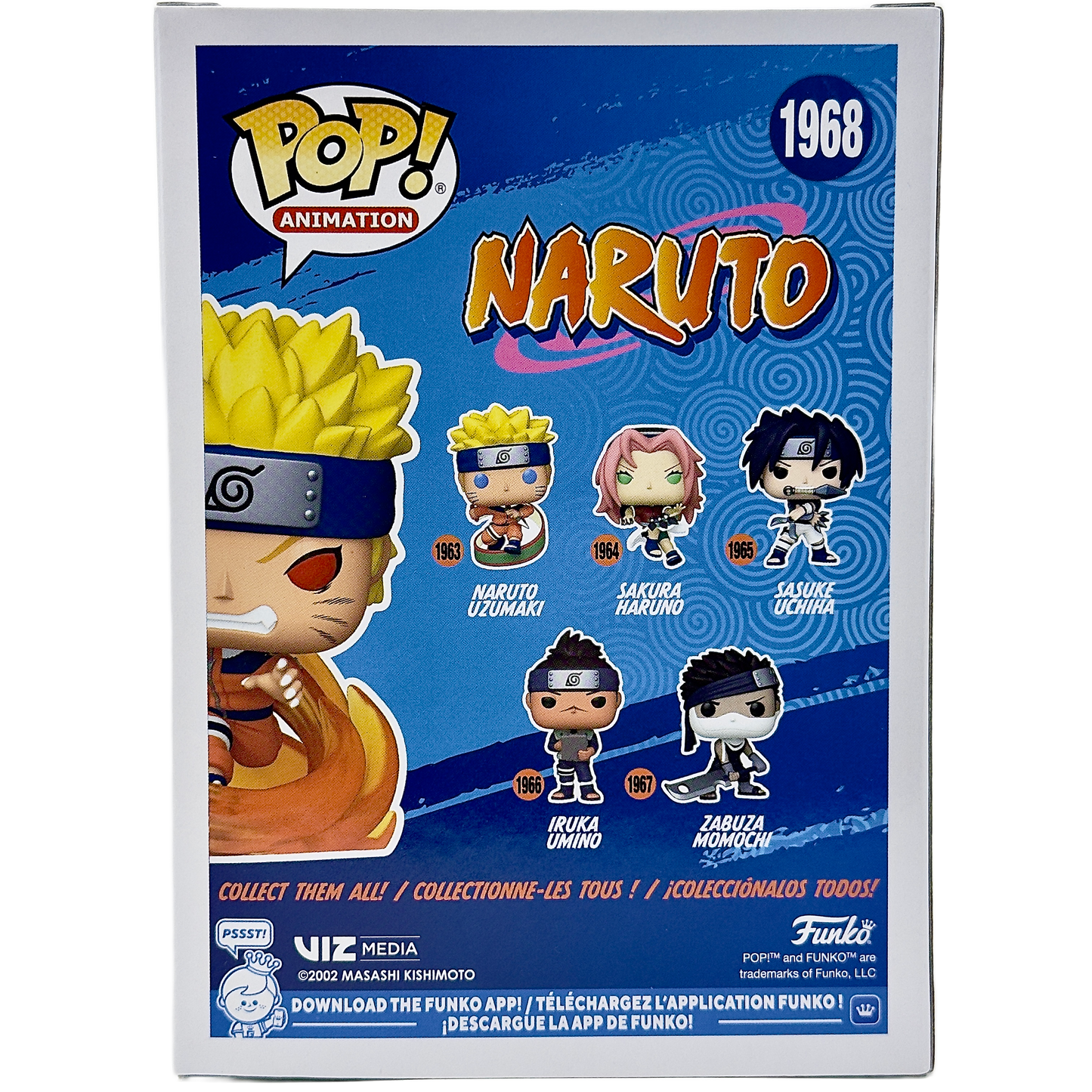 Back of box for Naruto Uzumaki Funko Pop! #1968 Supreme Limited Edition 9,500 PCS signed by Maile Flanagan